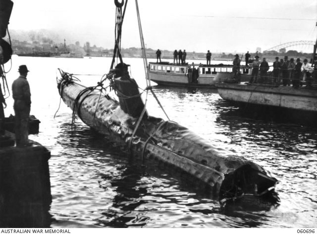 Japanese midget submarine recovered from Sydney Harbour, 1942